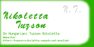 nikoletta tuzson business card